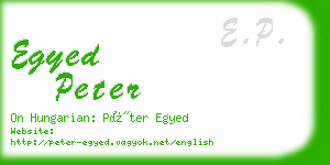 egyed peter business card